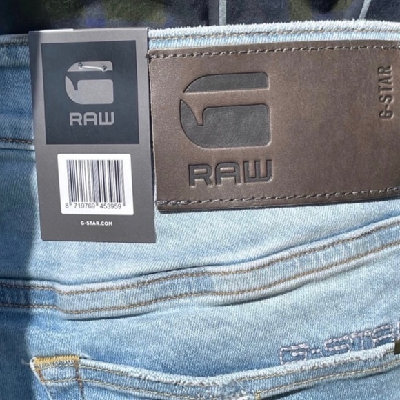 NWT G-Star Slim Distressed Restored Denim Light Washed Jeans - Picture 15 of 15